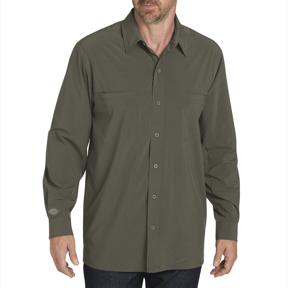 Dickies Cooling Flex Shirt Mens Size 2XL Green Button Up Ripstop Fishing Hunting